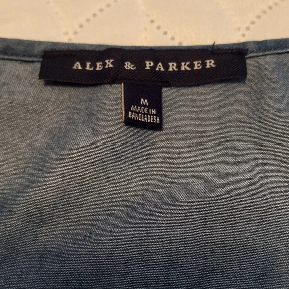 Elegant Denim Wrap Blouse - Picture 7 of 7